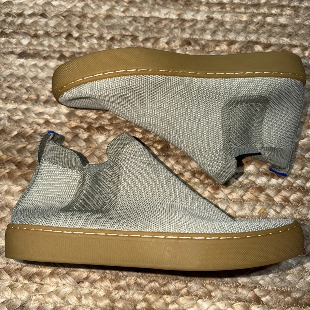 NEW Rothy's Boot Chelsea Light Tan Sage Women's Shoes Flats Slip Ons Size 7.5